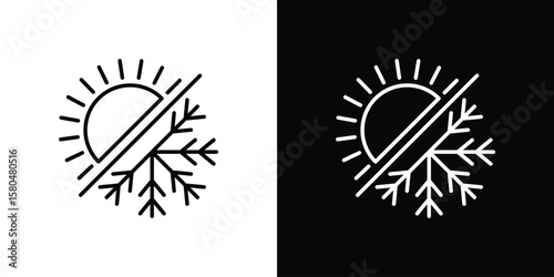 Принти на полотні Hot and cold icon with Editable stroke. Pixel perfect.