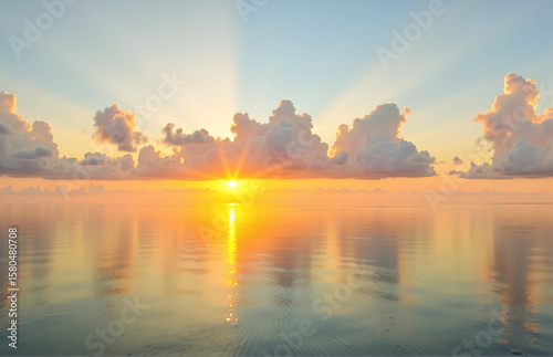 Beautiful Sunrise Over the Sea