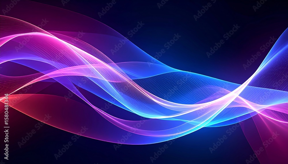 Naklejka premium Abstract glowing waves of vibrant color