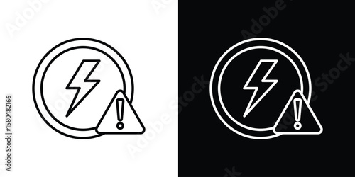 Foto Electric Problem icon with Editable stroke. Pixel perfect.