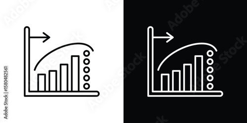 Photos Diminishing returns icon with Editable stroke. Pixel perfect.