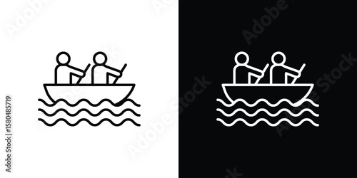 Tableau sur toile Boat race icon with Editable stroke. Pixel perfect.