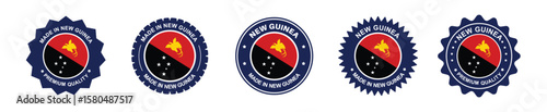 papua new guinea product label set. papua new guinea flag, premium made in papua new guinea. Labels, seals, stamps, flags, icons
