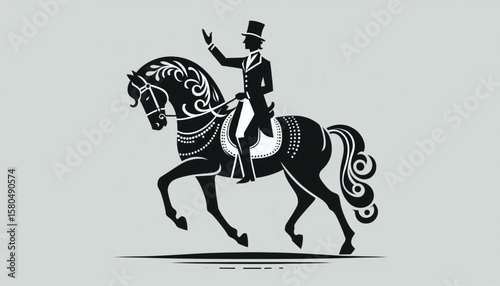 Elegant horse and a rider-04.eps