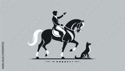 Elegant horse and a rider-07.eps