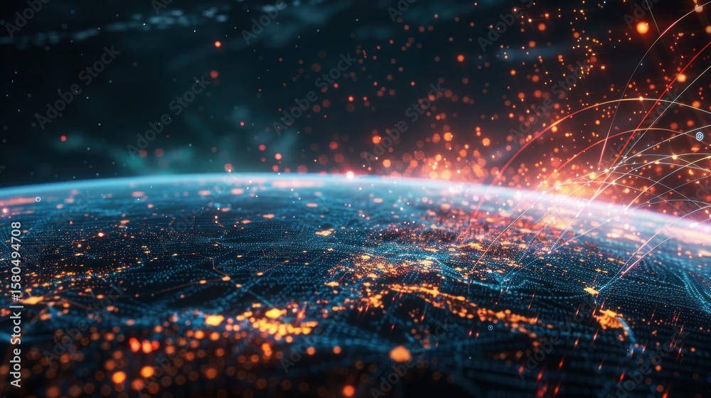 Obraz premium Global connections network