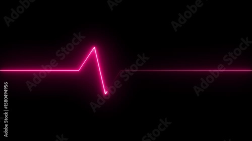 Abstract neon heartbeat signal icon animation background . Heart beat pulse. Heart beat pulse. Electrocardiogram show heart beat line.