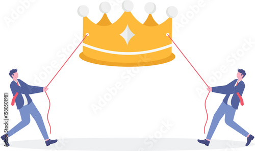 Staff conflict or employee argument, fighting for job promotion or jealousy colleague concept.

