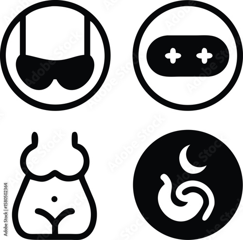 Set of black animal vector icons silhouette design simple symbols and shapes for logos and buttons