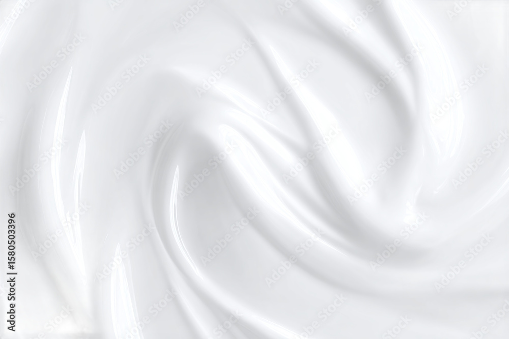 Fototapeta premium White cosmetic cream swirl texture isolated on white transparent background.
