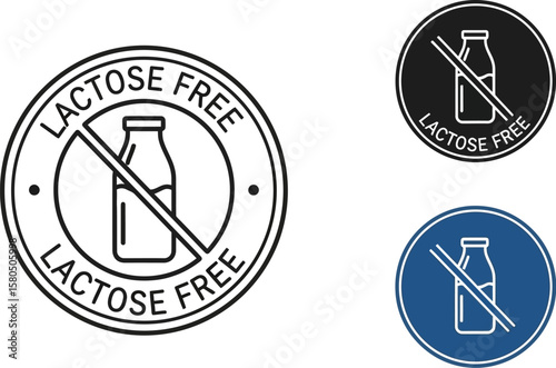 Lactose free dairy free milk alternative product label vector illustration