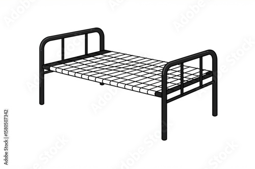 A minimalist bed frame representation for furniture design, interior decorating projects and bedroom set presentation, simple and clean.