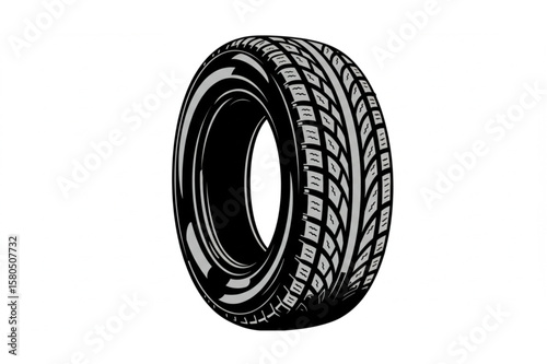 A detailed tire tread design suitable for automotive projects, offering a sleek, modern aesthetic for various applications.