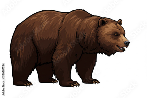 Majestic brown bear artwork perfect for wildlife themes and creative graphic projects needing an animal mascot.