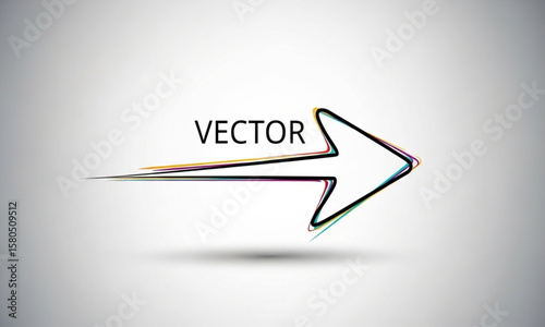 Arrow Direction with "Vector" Text | Modern Design Element for Presentations, Website Navigation, and UI Graphics