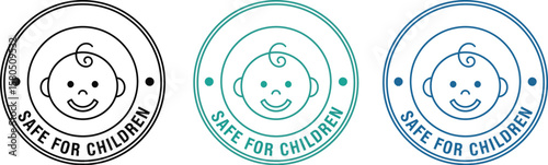 Safe for children logo vector illustration for product packaging and design