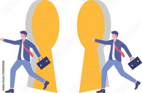 Staff turnover or job rotation in people management, human resources to manage to recruit new people for replacement concept.
