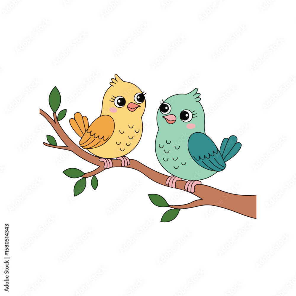 Fototapeta premium birds on branch