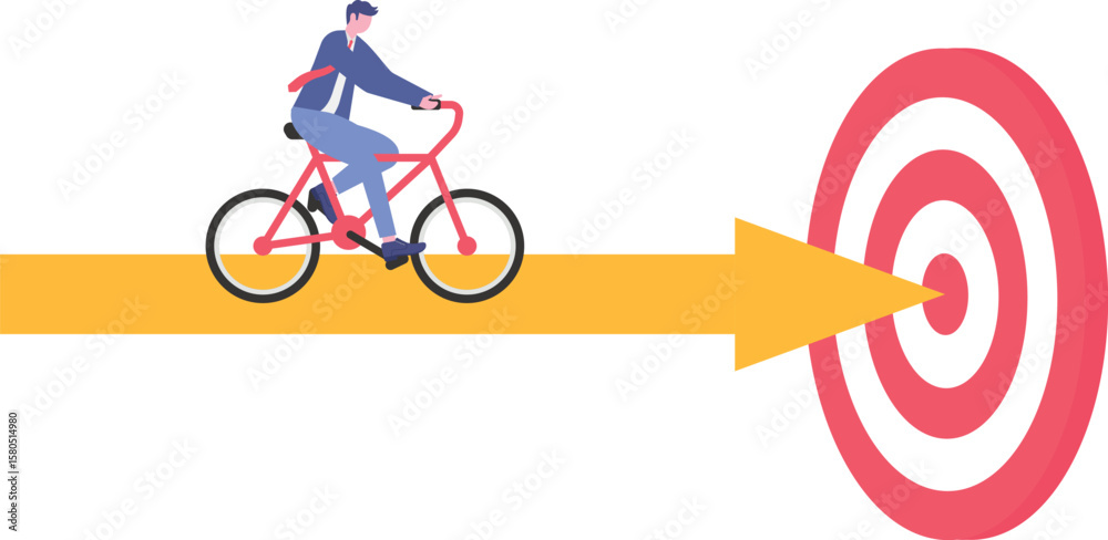 Fototapeta premium Business progress or career path, step to reach target or business goal,