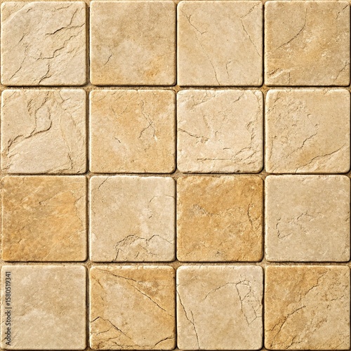 Wallpaper Mural Beige Square Stone Tile Texture Background Torontodigital.ca