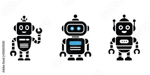 Wallpaper Mural Robot vector icons with smiling and expressive faces representing ai assistants and chatbot technology Torontodigital.ca