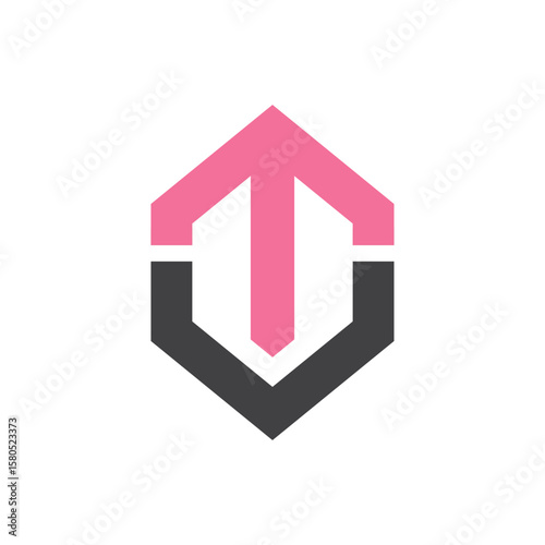 TU letter logo in hexagon shape