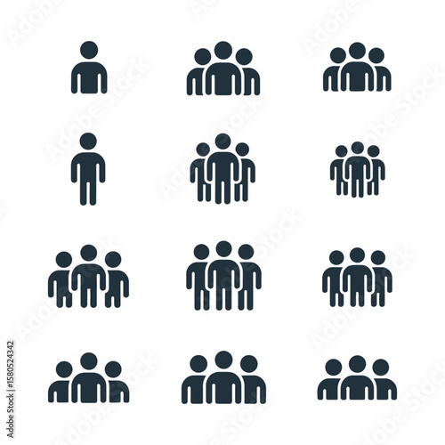 People team icon vector set