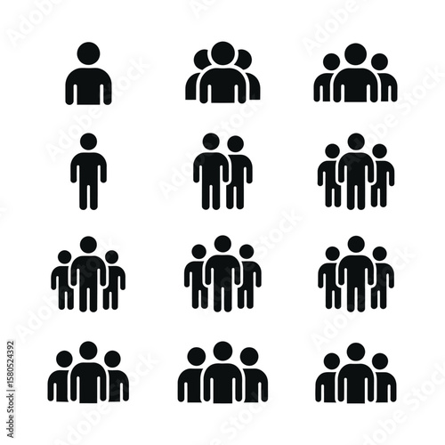 People team icon vector set
