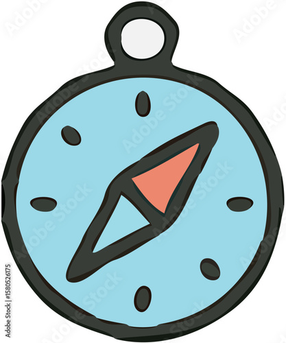 A colorful illustration of a compass, showing direction and navigation.