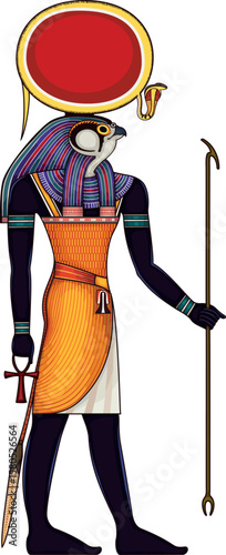 Ra .Egyptian ancient symbol. Isolated figure of ancient egypt deities.Religion icon.Culture.Design element.	