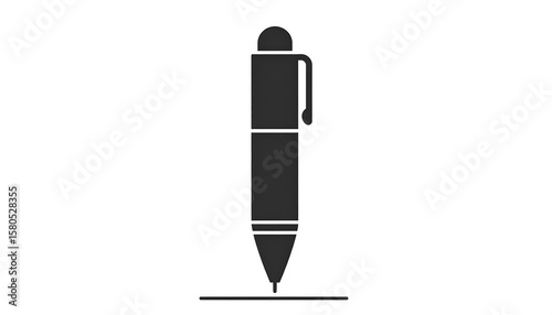 Simple black silhouette of a ballpoint pen