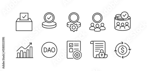 Election, voting linear icon set. democratic, participation icons line collection