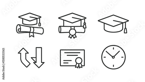 Education, school linear icon set. academic, learning icons line collection