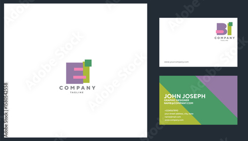 Letters EI Colourful Joint logo icon vector template.