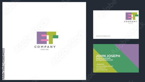 Letters ET Colourful Joint logo icon vector template.