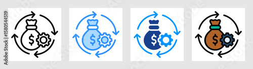 Operating Costs Icon Collection Set Multiple Style