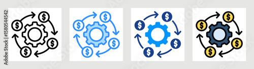 Cost Effectiveness Icon Collection Set Multiple Style