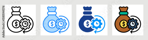 Budget Efficiency Icon Collection Set Multiple Style