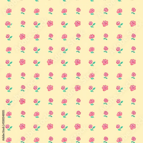 Pink roses on pale yellow background flowers floral