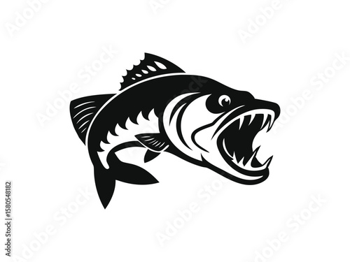 Clip art illustration of zander fish