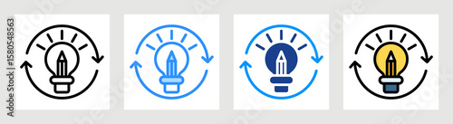 Creative Process Icon Collection Set Multiple Style
