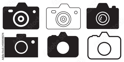 Camera icon set. photo camera icon. camera photography icon.