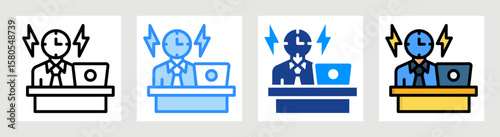Hard Work Icon Collection Set Multiple Style