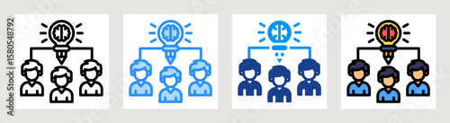 Teamwork Creativity Icon Collection Set Multiple Style