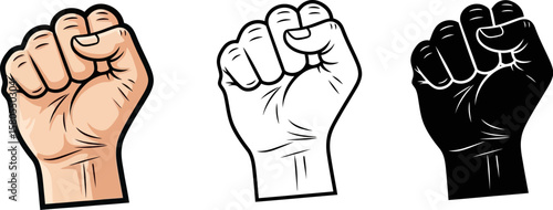 Fist hand vector illustration for protest power freedom solidarity and human rights concept graphic design