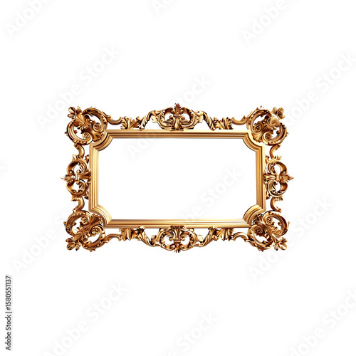 luxury golden frame, ornate edges, 3D effect, elegant metallic t