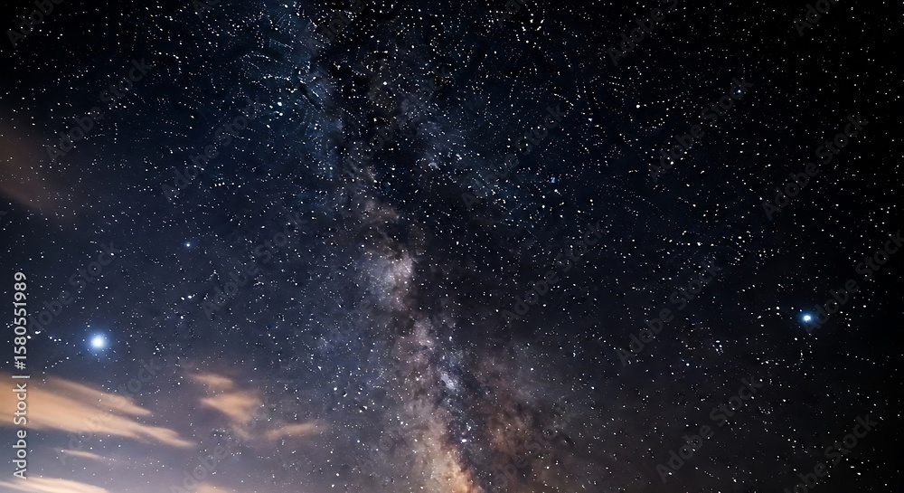 Fototapeta premium Celestial milky way night sky view