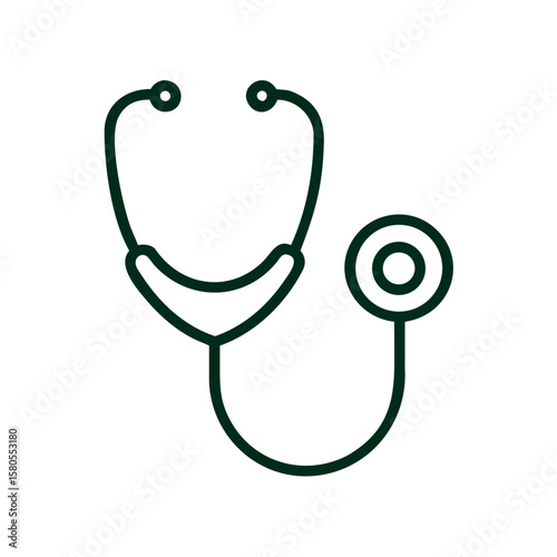 Stethoscope icon illustrating healthcare and medical equipment  