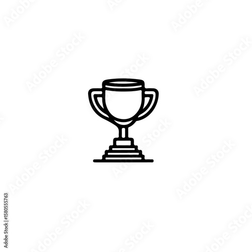 Achievement unlocked A gleaming trophy atop a tiered pedestal symbolizing success and winning in