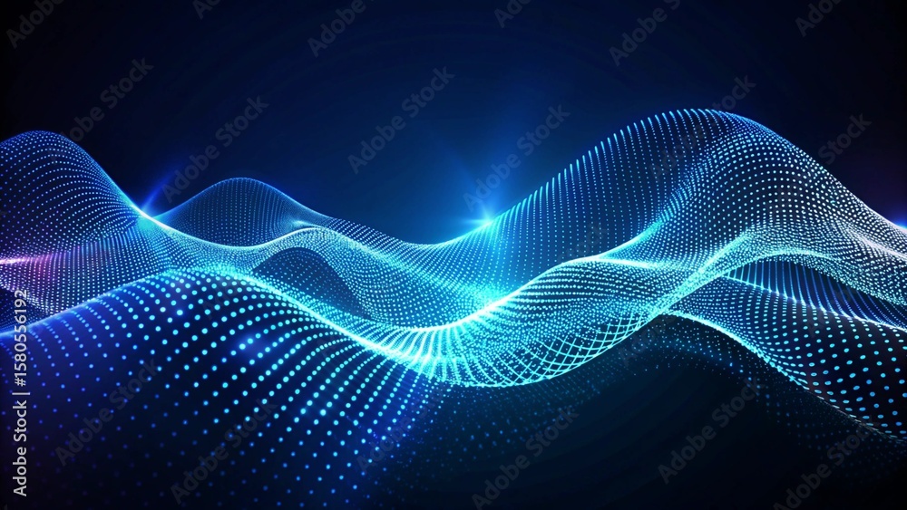 Fototapeta premium a blue waves background for technologies